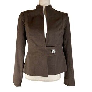 Donna Degnan Jacket Blazer‎ Brown Career Business Button Closure Workwear Size 6